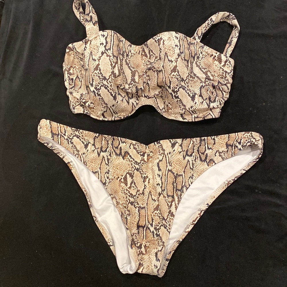 Two piece bathing suit .